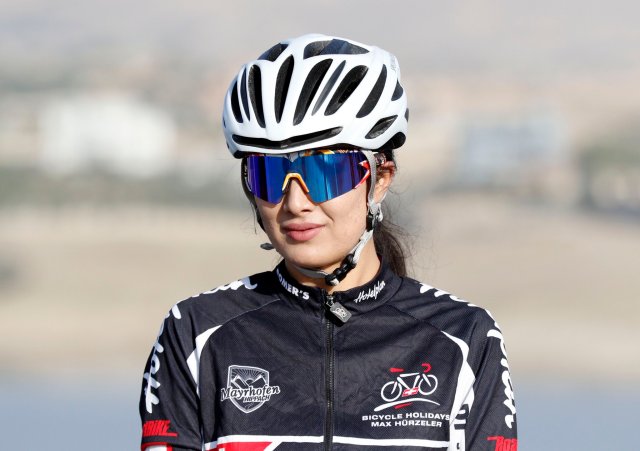 Rukshar Habibzai in cycling gear